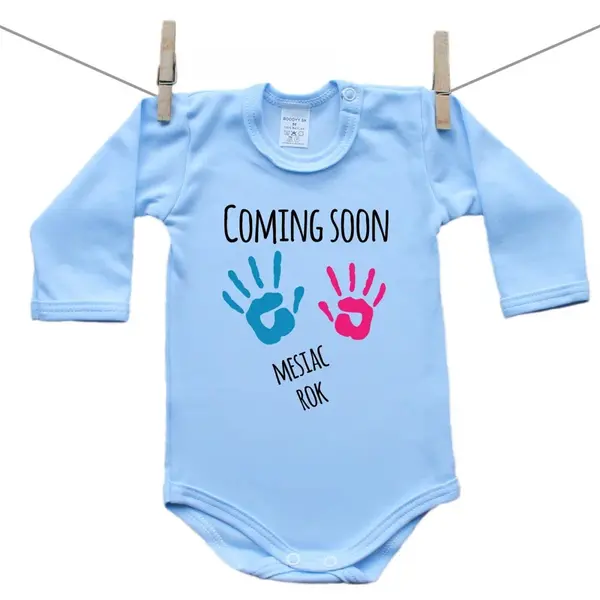 Boodyy Modré body s dlhým rukávom Coming soon 92 (18-24 mesiacov)