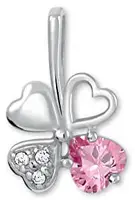 Soliter Stříbrný přívěsek čtyřlístek 446 001 00349 04 - růžový