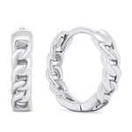 Brilio Silver Stylové stříbrné kruhové náušnice EA680W