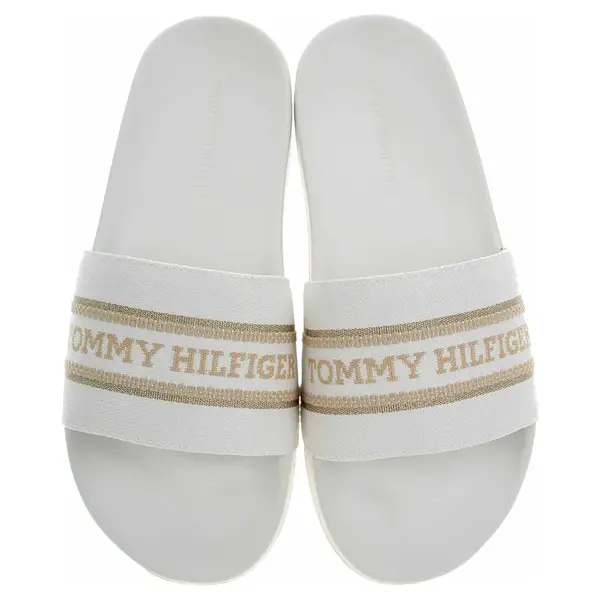 Plážové pantofle Tommy Hilfiger FW0FW07845 Ecru 40