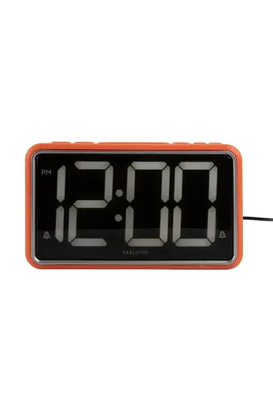 Budík Karlsson New Retro oranžová barva