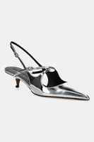 Kožené lodičky Proenza Schouler Slash stříbrná barva, SH252038