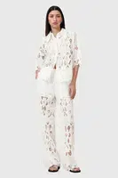 Kalhoty AllSaints CHARLI dámské, bílá barva, high waist, W080TC