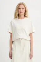 Bavlněné tričko A.P.C. t-shirt lenny - GOTS béžová barva, COHGS.M26504
