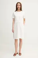Bavlněné šaty Tommy Hilfiger bílá barva, mini, WW0WW45529