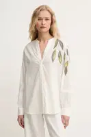 Bavlněná košile Mos Mosh dámské, béžová barva, regular, 169850