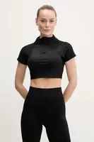 Tričko adidas Originals Zip Up Crop Top černá barva, s pologolfem, JJ0917