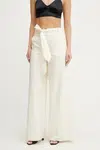 Kalhoty Marella LUCA dámské, béžová barva, široké, high waist, 2513131032200