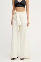 Kalhoty Marella LUCA dámské, béžová barva, široké, high waist, 2513131032200