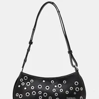 Kabelka Desigual REBEL ALSACIA BLACK černá barva, 25SAXP70