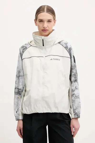 Větrovka adidas TERREX x National Geographic šedá barva, JD5836