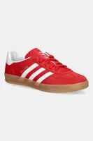 Dětské semišové tenisky adidas Originals GAZELLE INDOOR červená barva, JS3801