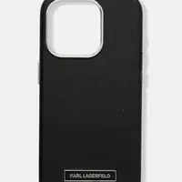 Obal na telefon Karl Lagerfeld iPhone 15 Pro černá barva, KLHMP15LPGMSRPK