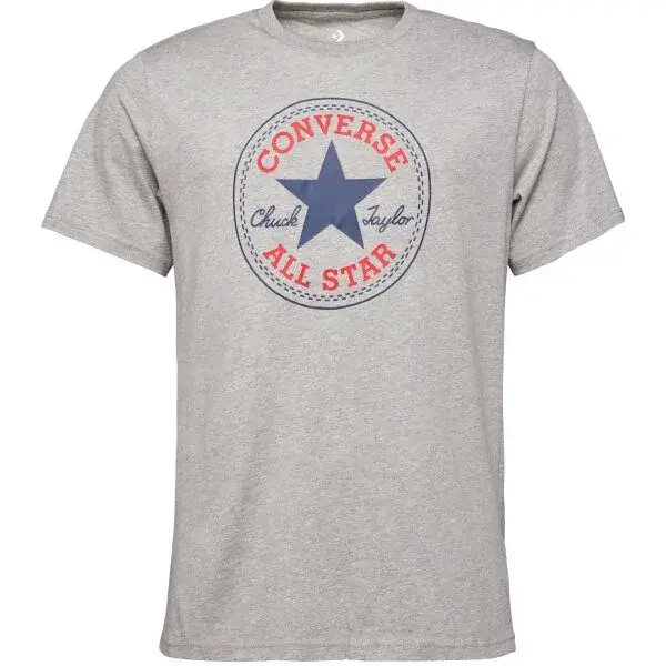 Converse STANDARD FIT  CHUCK PATCH CORE Pánské tričko, šedá, velikost