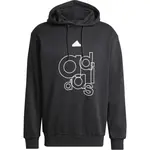 adidas GRAPHIC PRINT FLEECE HOODIE Pánská mikina, černá, velikost