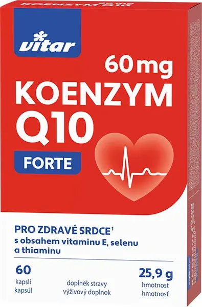 Vitar Koenzym Q10 60mg+Se+vit.E+thiamin cps.60