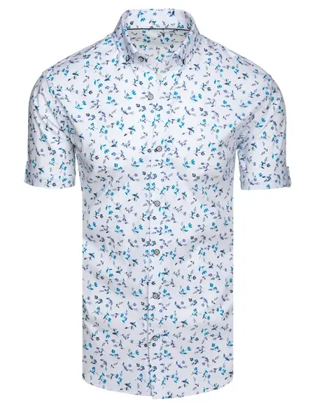 Koszula męska z krótkim rękawem biała Dstreet