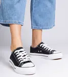 marka niezdefiniowana Black women's glitter sneakers Versina