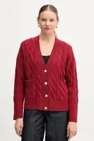 Vlněný kardigan Tommy Hilfiger béžová barva, WW0WW43089