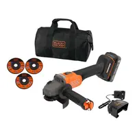 BLACK+DECKER Náradie - 18V AKU uhlová brúska 115 mm s príslušenstvom, 1x aku 2,0 Ah Li-Ion, nabíjačka BCG6L8D1S-QW