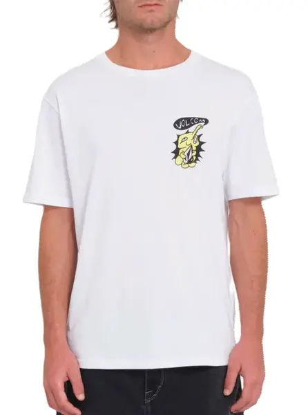 Volcom pánské tričko Santi Stoned Bsc Sst White | Bílá | Velikost XL | 100% bavlna