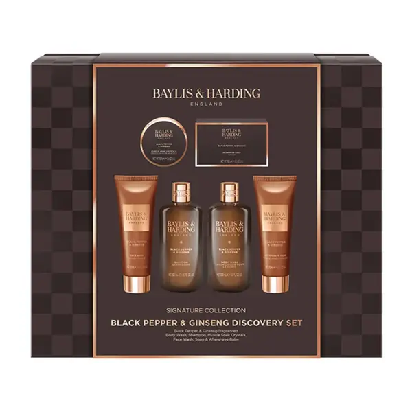 Baylis & Harding Pánská dárková sada péče o tělo Black Pepper & Ginseng 6 ks