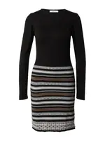 ABOUT YOU Pletené šaty 'Penelope'  hnedá / čierna / biela