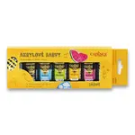 Akrylové barvy na kamínky Cadence Premium - sada 6 zářivých barev + akrylový lak