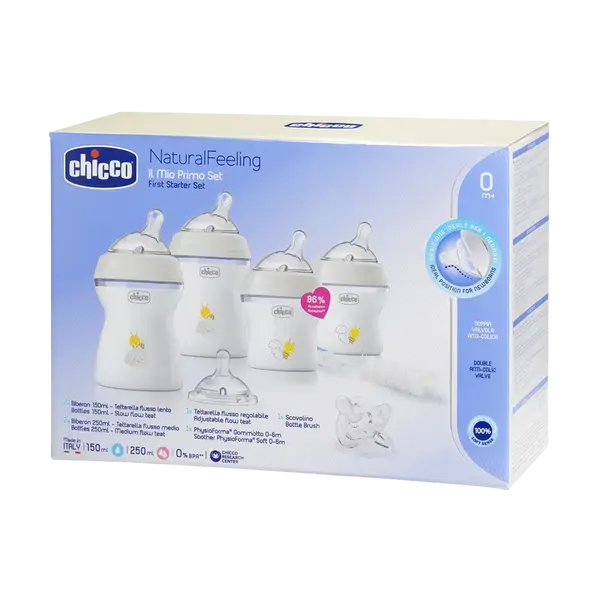 CHICCO Sada novorozenecká startovací Natural Feeling neutral 0m+