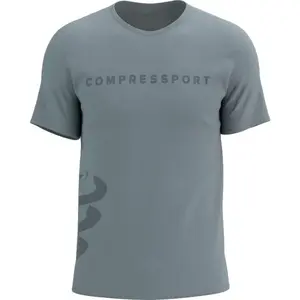 Compressport LOGO SS TSHIRT Pánské tréninkové triko, šedá, velikost