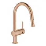 Grohe Minta - Dřezová baterie s výsuvnou sprškou, kartáčovaný Warm Sunset 32321DL2