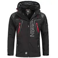GEOGRAPHICAL NORWAY TECHNO HOODIE Pánská softshellová bunda, černá, velikost XXXL