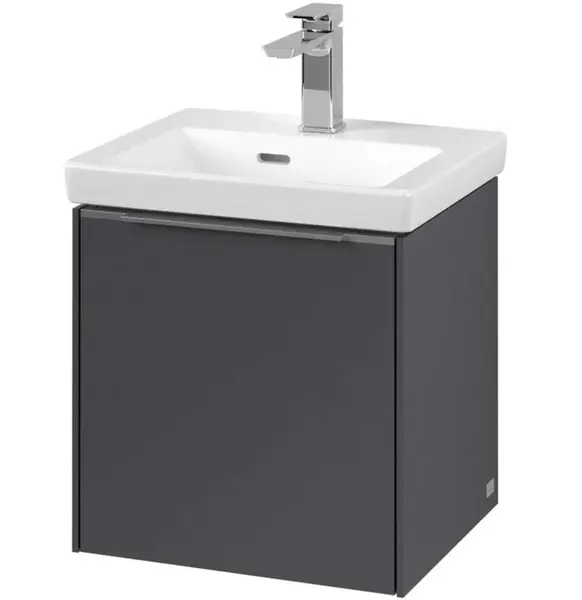 Villeroy & Boch Subway 3.0 - Umývadlová skrinka, 42x43x38 cm, 1 dvierka, grafitová C58100VR