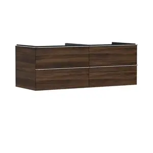 Hansgrohe Xelu Q - Umývadlová skrinka, 50x136x55 cm, 4 zásuvky, tmavý orech/chróm 54089000