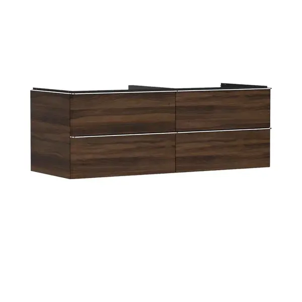 Hansgrohe Xelu Q - Umývadlová skrinka, 50x136x55 cm, 4 zásuvky, tmavý orech/chróm 54089000