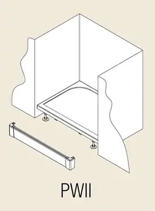 RONAL Marblemate - Hliníkový přední panel pro obdélníkovou vaničku, I-panel, 1 strana, 1600 mm - vanička bílá PWII16004