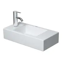 Duravit Vero Air - Umývadielko, 50x25 cm, bez prepadu, otvor na batériu vľavo, WonderGliss, biela 07245000091