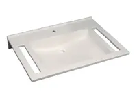 Geberit Publica - Umývadlo bezbariérové, 70x55x12 cm, bez prepadu, otvor na batériu, alpská biela 402170016