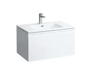 Laufen Pro S - Skrinka s umývadlom, 80x50x46 cm, 1 zásuvka, lesklá biela H8609644751041
