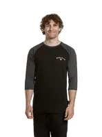 Meatfly pánské tričko s dlouhým rukávem Kennedy Raglan Black | Černá | Velikost M | 100% bavlna