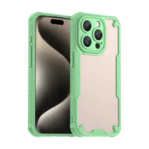 ArmorShield Hybrid Case, iPhone 15 Pro, zelený