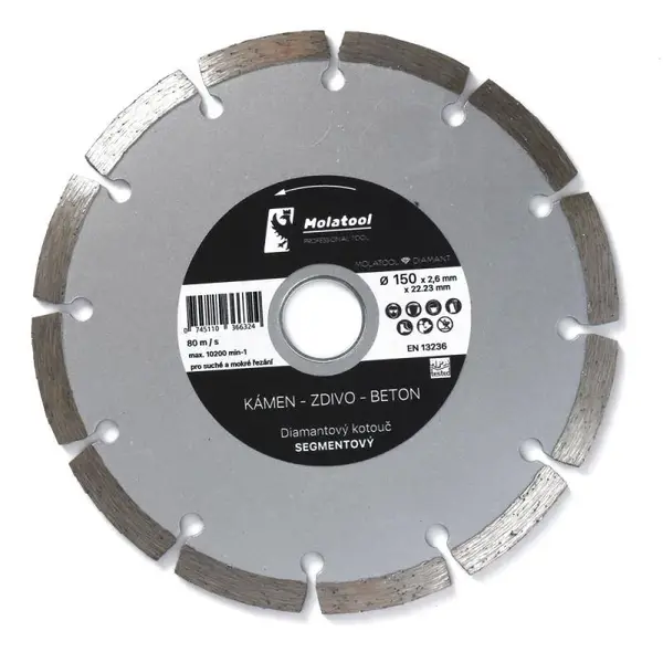 Kotouč diamantový segmentovaný Ø 150 x 2,6 x 22.23 mm, Segment Profi