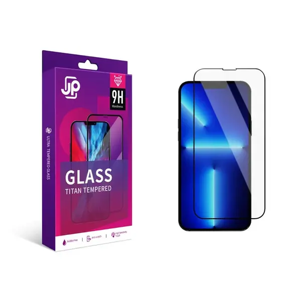 JP Titan extra odolné tvrzené sklo, iPhone 13 Pro Max / 14 Plus, černé