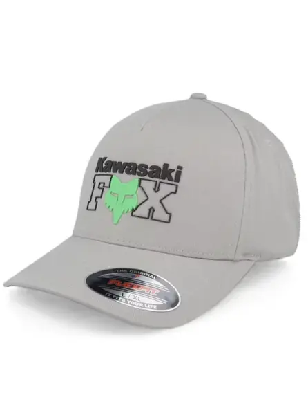 Fox kšiltovka X Kawi Flexfit Steel Grey | Šedá | Velikost L/XL