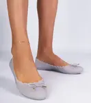 Gemre Gray women's ballerina flats Melissa with a bow rubber Levira