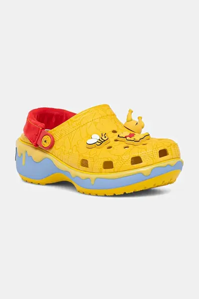 Pantofle Crocs Classic Winnie The Pooh Clog dámské, žlutá barva, na platformě, 211092