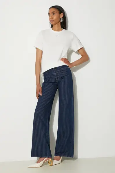 Džíny Kenzo Ayame Regular Waist Fit Jeans dámské, high waist, FE62DP2176F2.DD