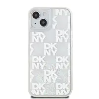 Zadní kryt DKNY Liquid Glitter Checkered Pattern pro Apple iPhone 15, transparentní