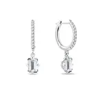 Náušnice s emerald lab grown diamanty v bílém zlatě KLENOTA