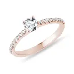 Diamantový zásnubní prstýnek z růžového zlata KLENOTA